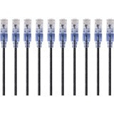 Monoprice 10-Pack, SlimRun Cat6A Ethernet Network Patch Cable, 14ft Black