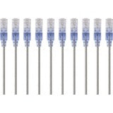 Monoprice 10-Pack, SlimRun Cat6A Ethernet Network Patch Cable, 5ft Gray
