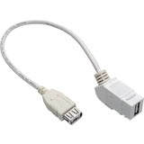 Tripp Lite USB 2.0 Panel Mount Coupler Cable Keystone Jack White F/F 1ft 1'