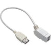 Tripp Lite USB 2.0 Panel Mount Coupler Cable Keystone Jack White F/F 1ft 1'