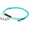 AddOn 30m MPO (Female) to 8xLC (Male) 8-Strand Aqua OM4 Fiber Fanout Cable