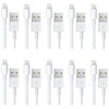 4XEM 10 Pack 3Ft 1M charging data and sync Cable For Apple iphone 5 5s 6 6s 6plus 7 7plus