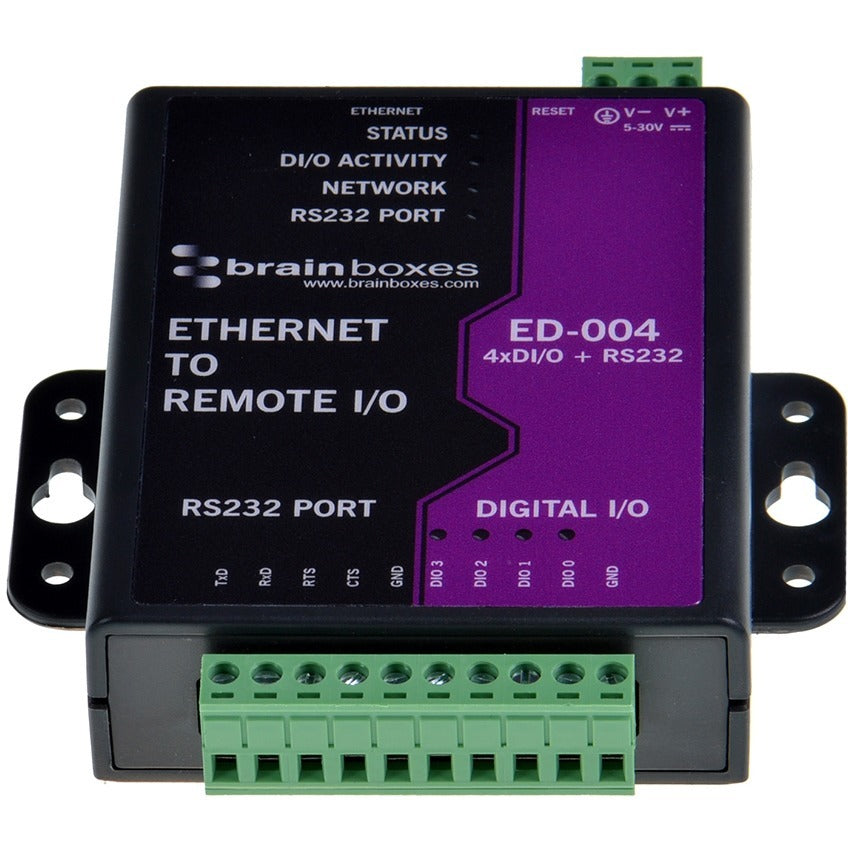 Brainboxes - Ethernet to 4 Digital IO and RS232 Serial Port