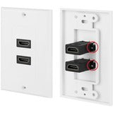4XEM 2 Port/Outlet Female HDMI Wall Plate (White)