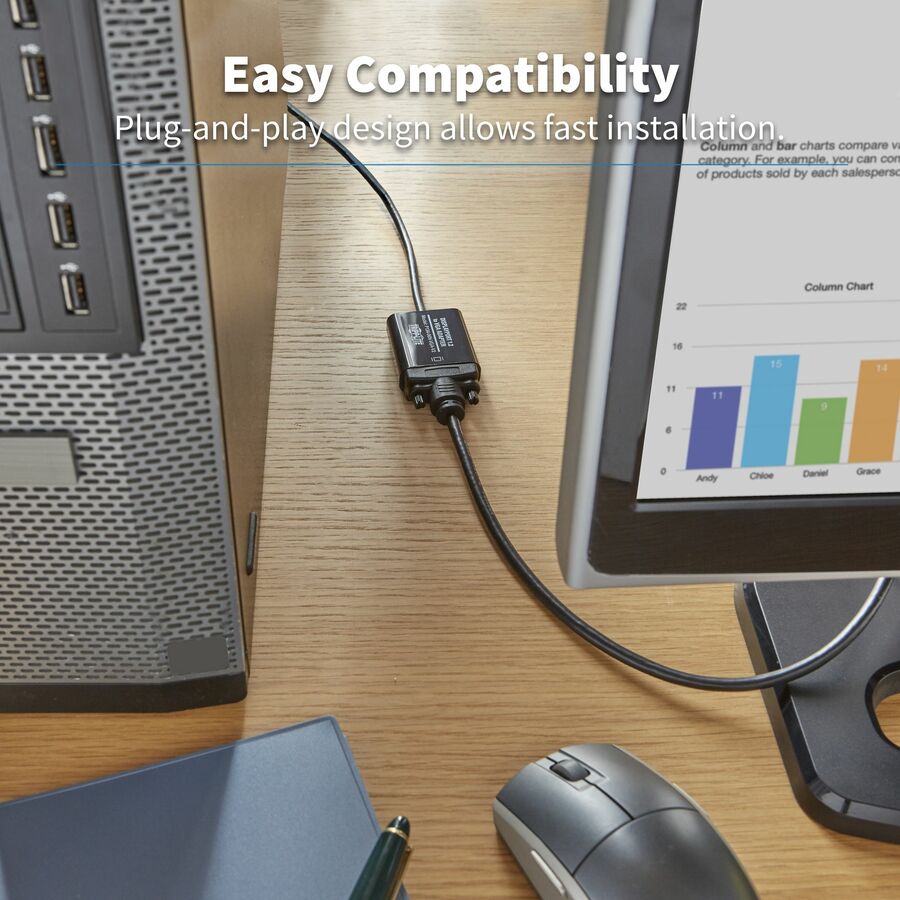 Tripp Lite 6in DisplayPort to VGA Adapter Active Converter DP to VGA M/F DPort 1.2 6"