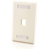 C2G 1-Port Single Gang Multimedia Keystone Wall Plate - White