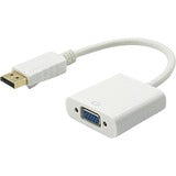 Axiom DisplayPort Male to VGA Female Adapter - DPMVGAF-AX - DisplayPort/VGA for Video Device, Monitor, Projector, Notebook - 345.60 MB/s - 1.5" - 1 x DisplayPort Male Digital Video - 1 x HD-15 Female VGA - Gold Plated Connector - White, White