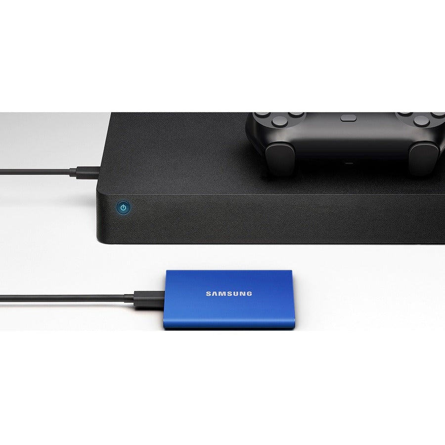 Samsung T7 MU-PC2T0H/AM 2 TB Portable Solid State Drive - External - PCI Express NVMe - Indigo Blue