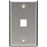 Black Box Keystone Wallplate - Stainless Steel, Single-Gang, 1-Port