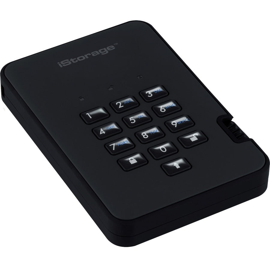 iStorage diskAshur2 1 TB Portable Hard Drive - External - Phantom Black - TAA Compliant