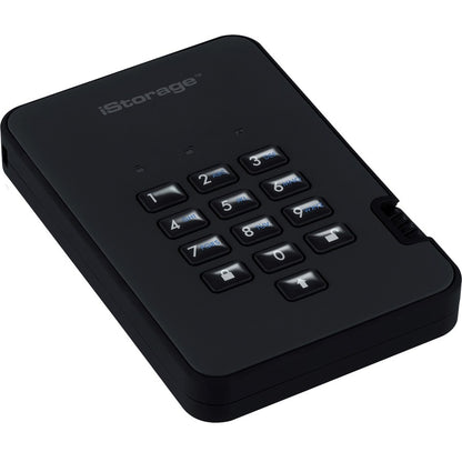 iStorage diskAshur2 1 TB Portable Hard Drive - External - Phantom Black - TAA Compliant