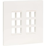 Tripp Lite 12-Port Keystone Double-Gang Faceplate, White, TAA