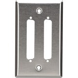 Black Box Wallplate - Stainless Steel, DB37, Single-Gang, 2-Port