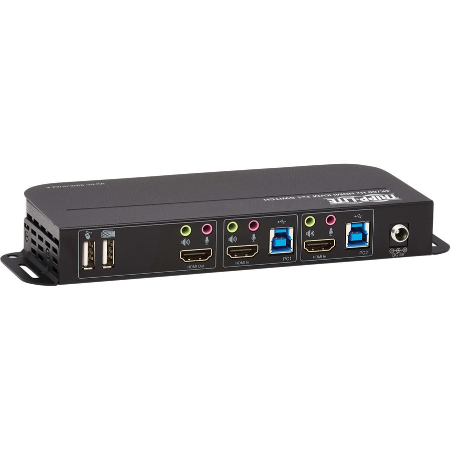 Tripp Lite HDMI USB KVM Switch 2-Port 4K 60Hz HDR HDCP 2.2 IR USB Cables