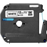 Brother 12mm (0.47") Black on White Non-Laminated tape for P-touch 8m (26.2 ft)