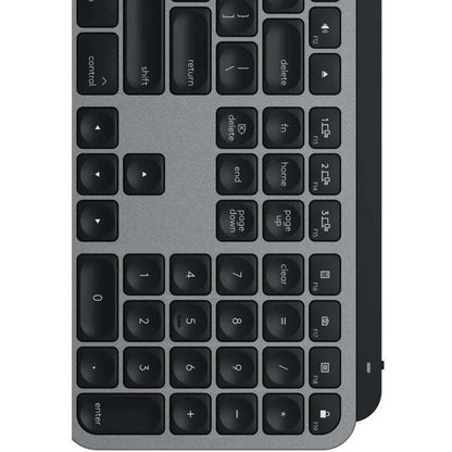 Logitech MX Keys Advanced Wireless Illuminated Keyboard for Mac, Tactile Responsive Typing, Backlighting, Bluetooth, USB-C, Apple macOS, Metal Build, Space Gray