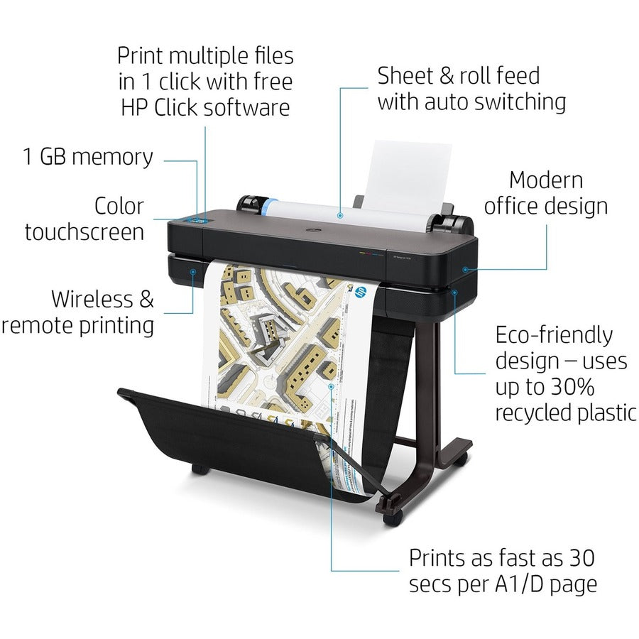 HP Designjet T630 Inkjet Large Format Printer - 24" Print Width - Color