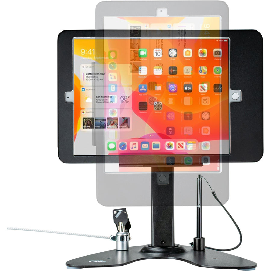 CTA Digital Desk Mount for iPad, iPad Air, iPad Pro, Card Reader