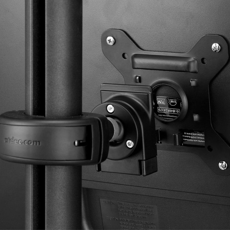 Atdec 29.5in pole desk mount with one display head - Loads up to 26.5lb - VESA 75x75, 100x100