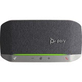 Poly Sync 20 Portable Speakerphone for Microsoft Teams, USB-C, Bluetooth for Smartphone, Microphone, Battery Black, Silver