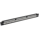 Tripp Lite 24-Port Cat6a Feedthrough Patch Panel w/ Down-Angled Ports 1URM