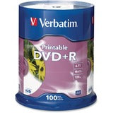 Verbatim DVD+R 4.7GB 16X White Inkjet Printable - 100pk Spindle
