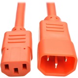 Tripp Lite 3ft Heavy Duty Power Extension Cord 15A 14 AWG C14 C15 Orange 3'