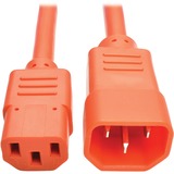 Tripp Lite 3ft Computer Power Extension Cord 10A 18 AWG C14 C13 Orange 3'