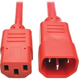 Tripp Lite 2ft Computer Power Extension Cord 10A 18 AWG C14 to C13 Red 2'
