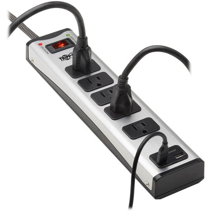 Tripp Lite Surge Protector Power Strip 5-Outlet Metal with USB-A & USB C Charging