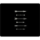 OTM Hipster Prints Black Mouse Pad, Shooting White Arrows